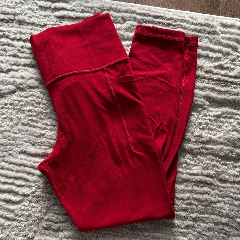 Athleta Salutation Stash Red Leggings